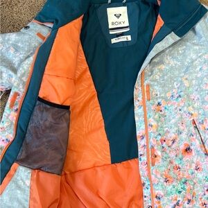 Roxy Multicolor Floral Jacket with Orange and Blue